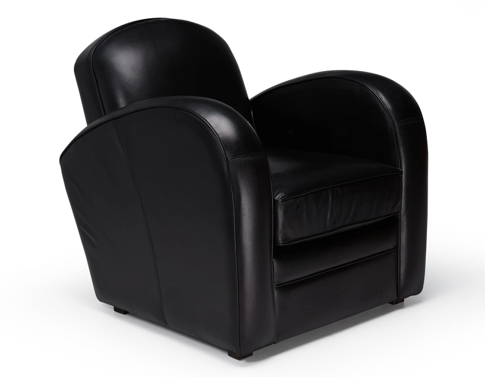 Fauteuil club cuir noir