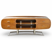 Mueble de TV marine métal et bois teinte merisier