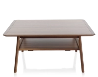 Mesa de centro cuadrada de nogal teinte naturelle 100x100 cm 100x100 cm