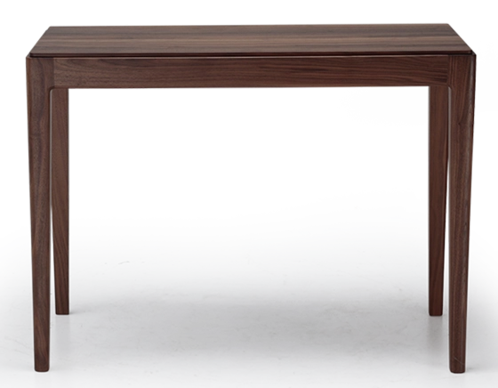 Console fixe en noyer sans tiroir teinte naturelle 100x40 cm