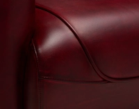 Fauteuil club cuir rouge carmin