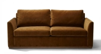 Canapé convertible 3 places tissu velours bronze