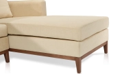 Canapé d'angle méridienne droite 5 places tissu crème (3G - MD)