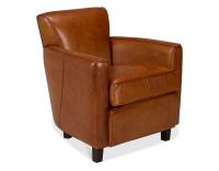 Leather club armchair light brown