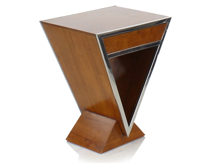 Art Deco bedside table cherry-stained wood