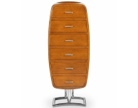 Cómoda art déco métal et bois teinte merisier