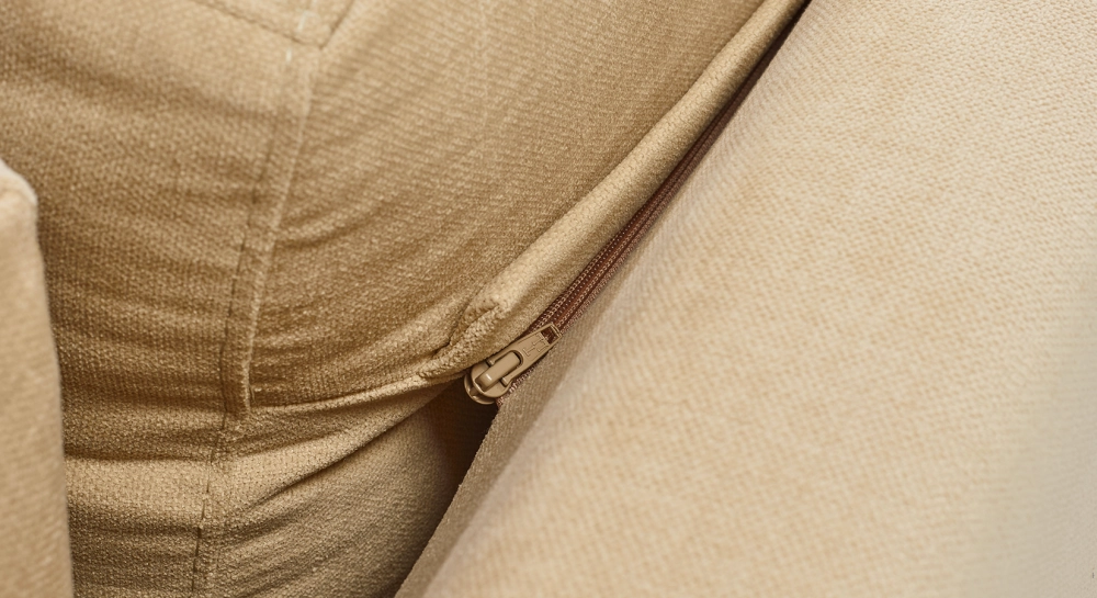 Sofá esquinero con chaise longue derecha de 4/5 plazas tejido crema (2,5G - MD)