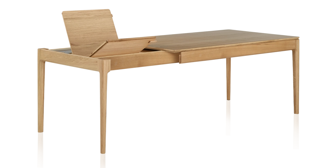 Table extensible en chêne 8 à 12 personnes avec plateau et allonges bois teinte naturelle 180x100 cm
