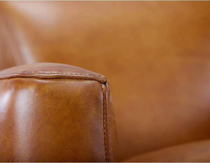 Leather club armchair cognac