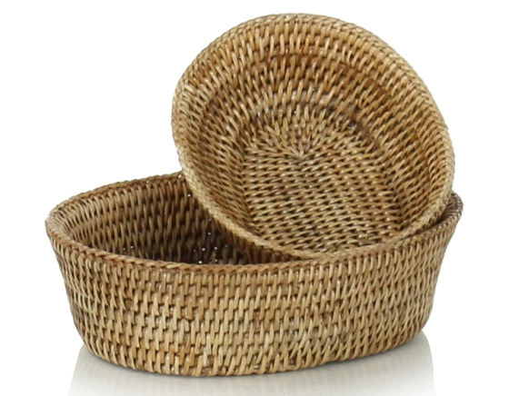 Corbeille a pain ovale en rotin naturel grand modèle