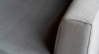 Canapé d'angle 5 places tissu gris clair (2G - A - 2D)