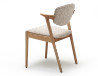 Chaise scandinave bois teinte naturelle assise tissu fusion