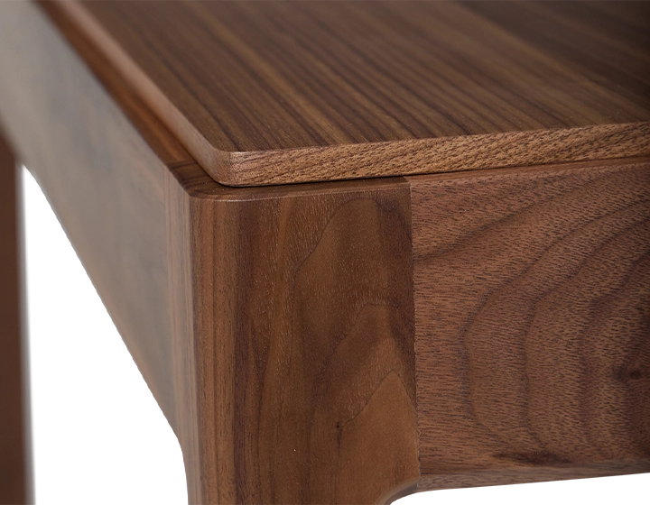 Bureau design en noyer teinte naturelle L80 cm