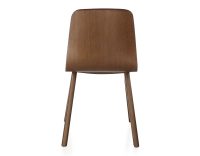 Silla de diseño de roble tapizada madera tinte marrón oscuro asiento tejido burdeos