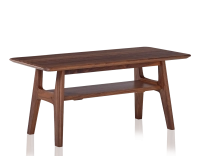 Table basse rectangulaire en noyer teinte naturelle 100x50 cm 100x50 cm