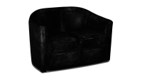 2 seater leather club sofa black