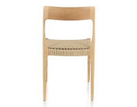Chaise scandinave bois teinte naturelle assise corde