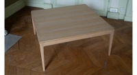 Table basse carré en chêne brut 100x100 cm
