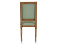 Chaise ancienne style Louis XVI bois teinte ancienne et tissu vert sauge