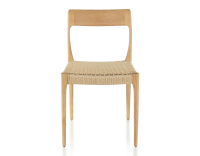 Chaise scandinave bois teinte naturelle assise corde