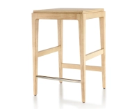 H60 cm designer bar stool natural wood stain wooden seat