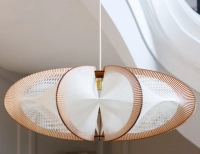 Suspension en bois et fil de coton tressage twist très grand modèle