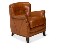 Leather club armchair light brown