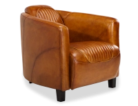 Fauteuil club cuir cognac