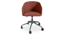 Chaise de bureau à roulette assise tissu rose