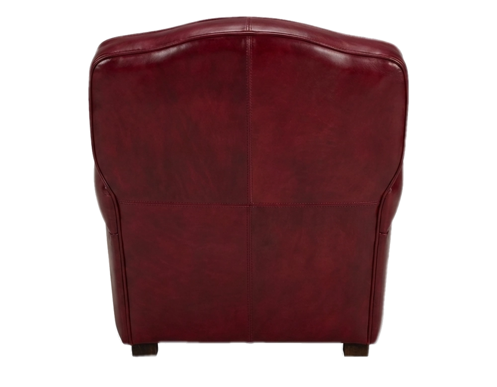 Fauteuil club cuir rouge carmin