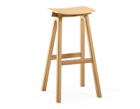 Oak bar stool H80 cm natural wood stain