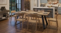 Table salle a manger 8 personnes en chêne massif et piètement métal 160x100 cm