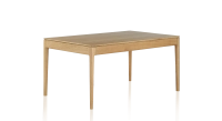 8 person oak dining table natural tint wooden top 180x100 cm