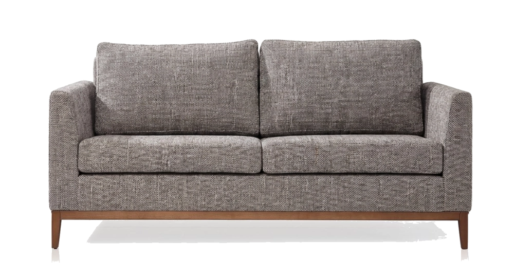 Canapé design 2,5 places tissu chiné marron
