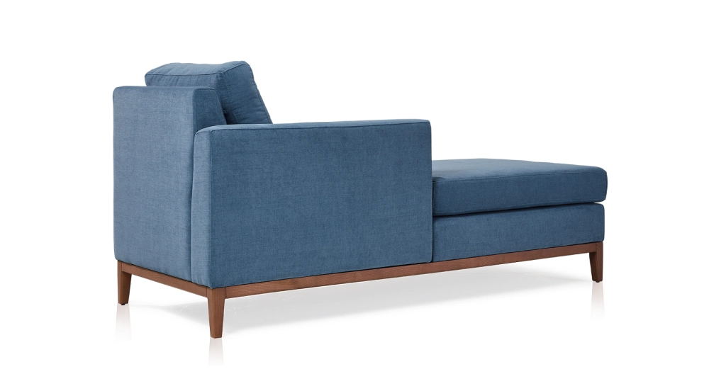 Méridienne gauche tissu bleu jean