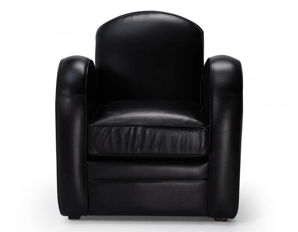 Fauteuil club cuir noir