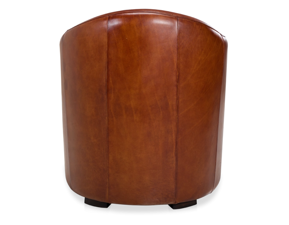 Fauteuil club cuir marron clair