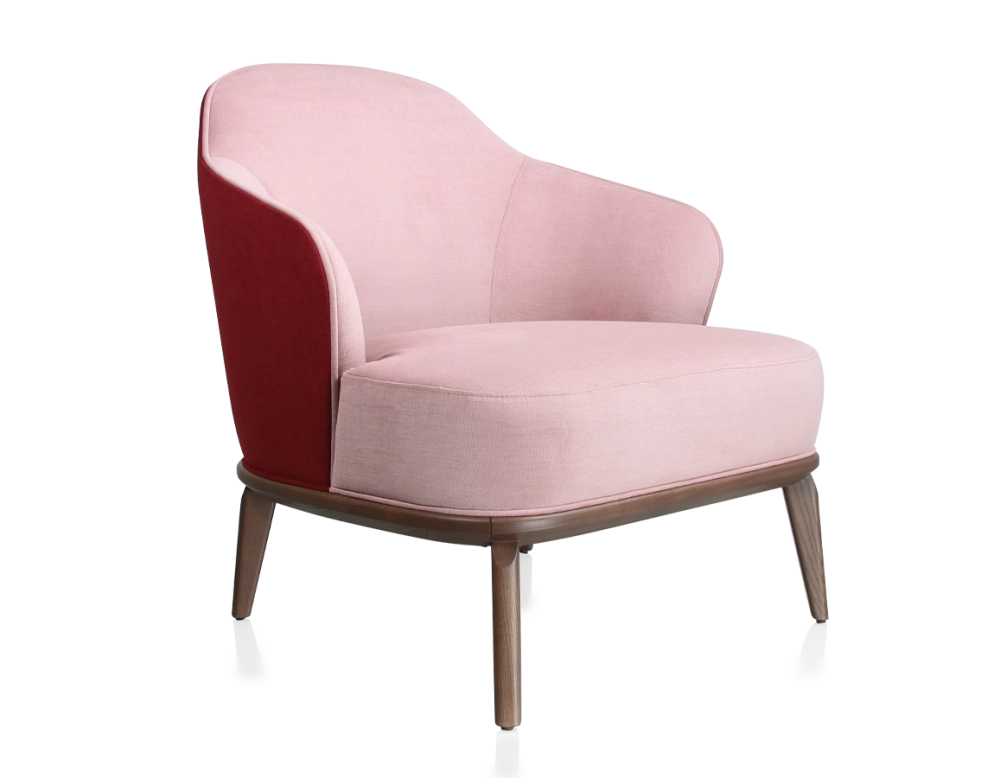 Fauteuil design tissu vieux rose et bordeaux 210x90 cm