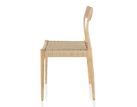 Chaise scandinave bois teinte naturelle assise corde