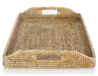 Bandeja de servicio rectangular de ratán natural modelo pequeño