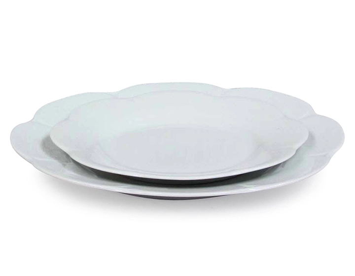 Assiette à dessert blanche porcelaine de Limoges lot de 6