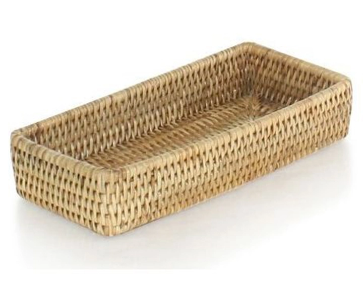 Cesta rectangular de ratán natural