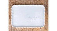 Plat rectangulaire avec message GM