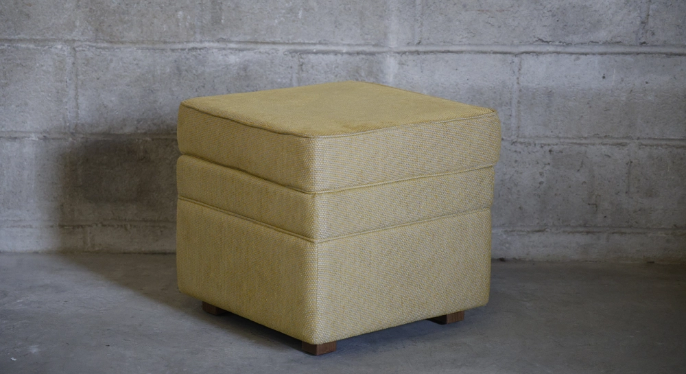 Pouf tissu pixel jaune