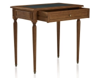 Bureau ancien style Louis XVI plateau cuir vert L80 cm