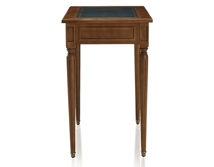 Bureau ancien style Louis XVI plateau cuir vert L80 cm