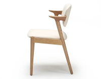 Silla escandinava madera tinte natural asiento tejido blanco roto