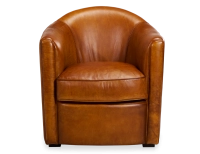 Fauteuil club cuir cognac