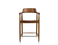 Tabouret de bar H60 cm bois teinte merisier