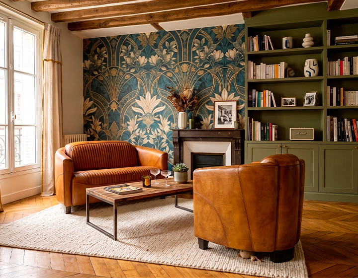Fauteuil club cuir cognac